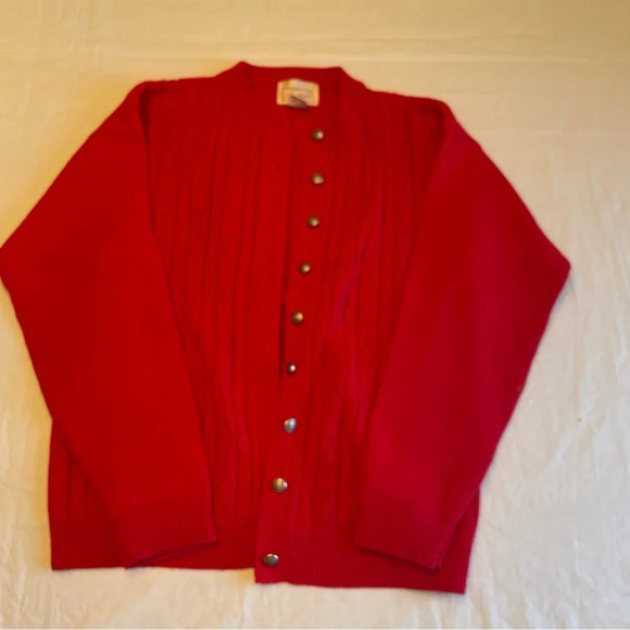 🌹 Vintage Sears By Tradition Button-Up Red Cardigan - Women’s Size 38 🌟 - Picture 7 of 11